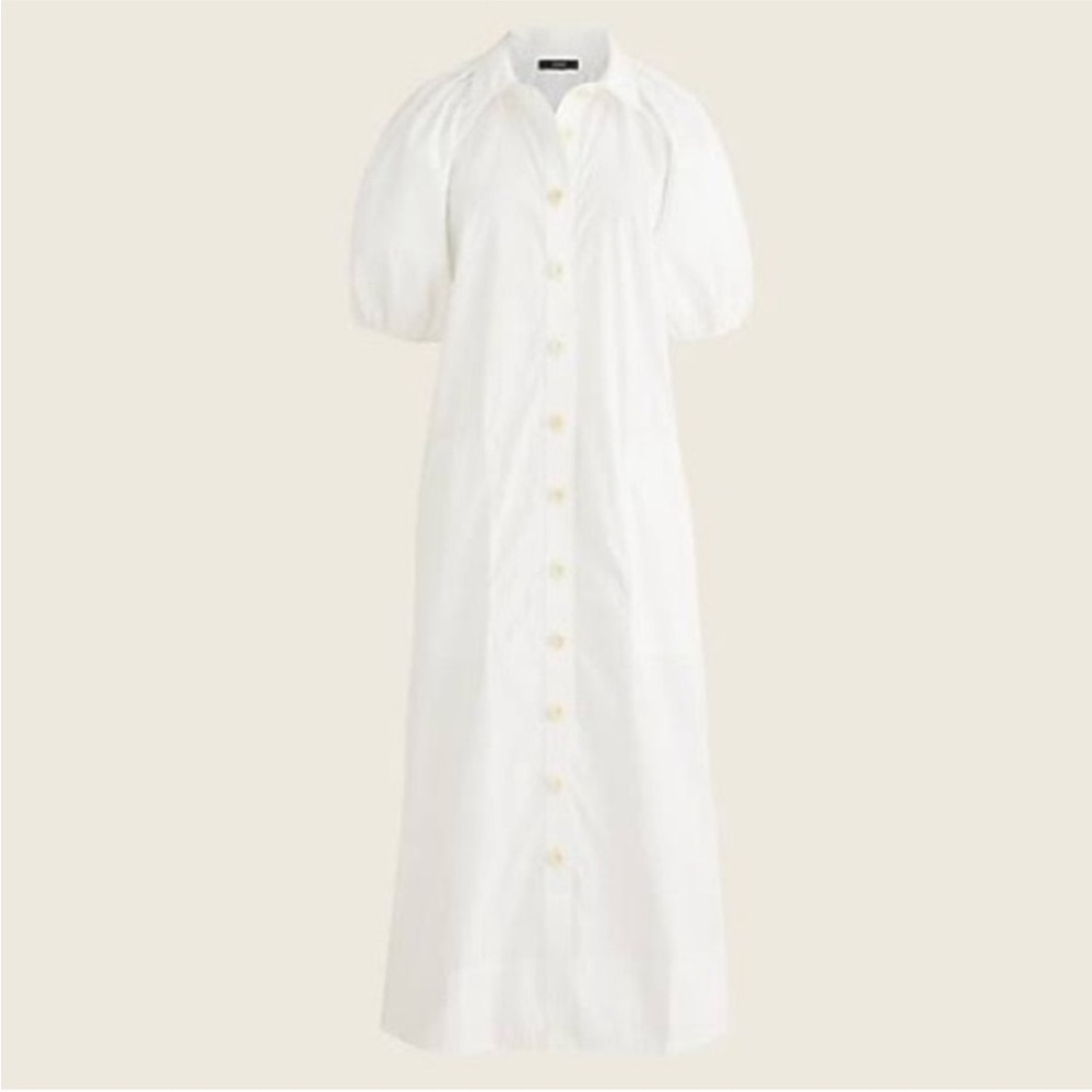 J Crew Collared Cotton Poplin Maxi Dress Shirtdress Item BG487 Size XS
